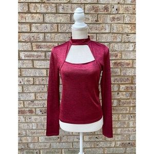 NWT BCBGeneration Mock Neck Cutout Top